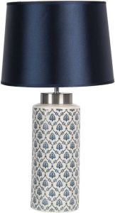 HAES deco Tafellamp Modern Chic Elegante Lamp Ø 28x50 cm Blauw Wit Keramiek Bureaulamp Sfeerlamp