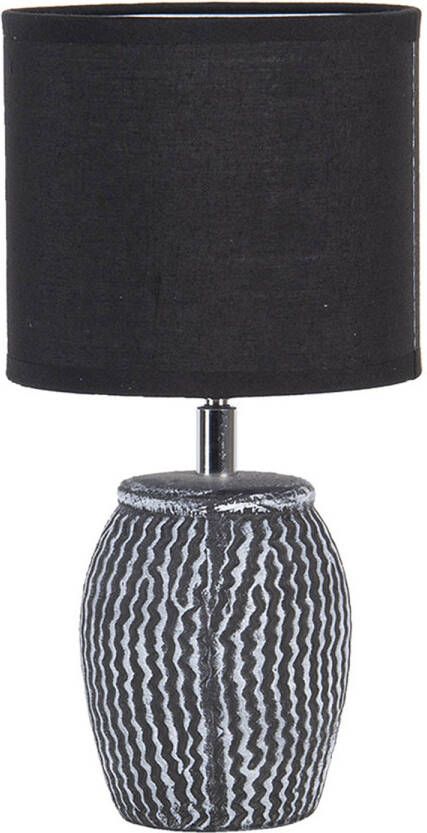 HAES deco Tafellamp Modern Chic Stijlvolle Lamp Ø 15x26 cm Grijs Wit Bureaulamp Sfeerlamp Nachtlampje