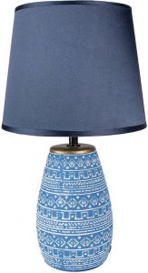 HAES deco Tafellamp Modern Chic Stijlvolle Lamp Ø 20x35 cm Blauw Wit Bureaulamp Sfeerlamp Nachtlampje