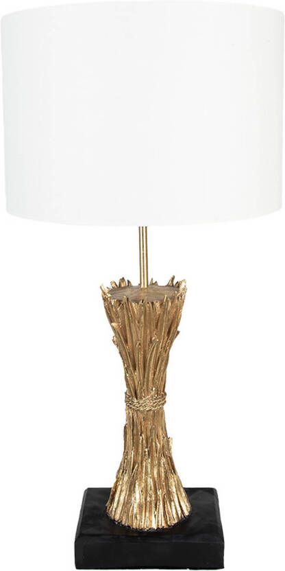 HAES deco Tafellamp Modern Chic Zwart Goudkleurig Lamp Ø 30x60 cm Bureaulamp Sfeerlamp