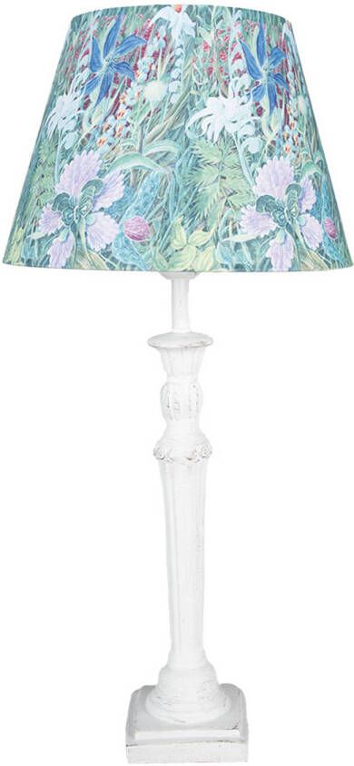 HAES deco Tafellamp Shabby Chic Bloemen bedrukt Lamp Ø 24x52 cm Bureaulamp Sfeerlamp Nachtlampje