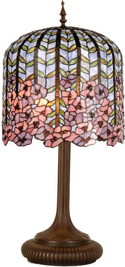 HAES deco Tiffany Tafellamp Blauw Roze Ø 40x84 cm Fitting E27 Lamp max 3x60W