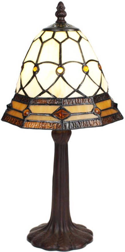 HAES deco Tiffany Tafellamp Creme Ø 21x39 cm Fitting E14 Lamp max 1x25W