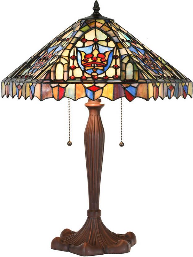 HAES deco Tiffany Tafellamp Creme Ø 47x60 cm Fitting E27 Lamp max 2x60W