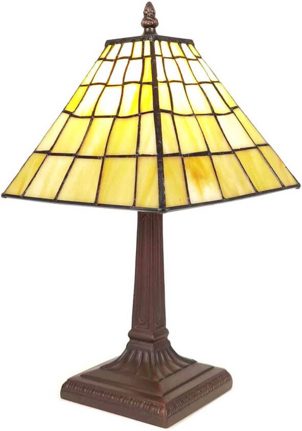 HAES deco Tiffany Tafellamp Geel Ø 20x38 cm Fitting E14 Lamp max 1x40W