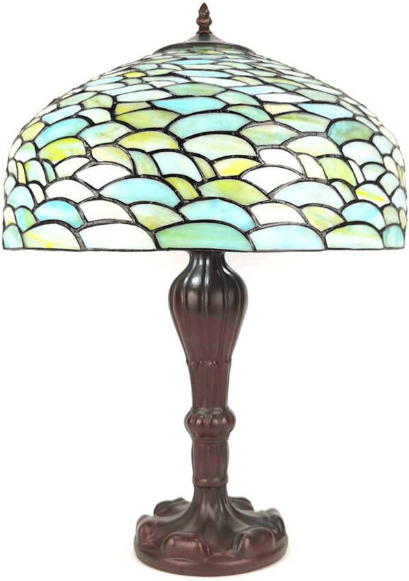 HAES deco Tiffany Tafellamp Groen Ø 41x60 cm Fitting E27 Lamp max 2x60W