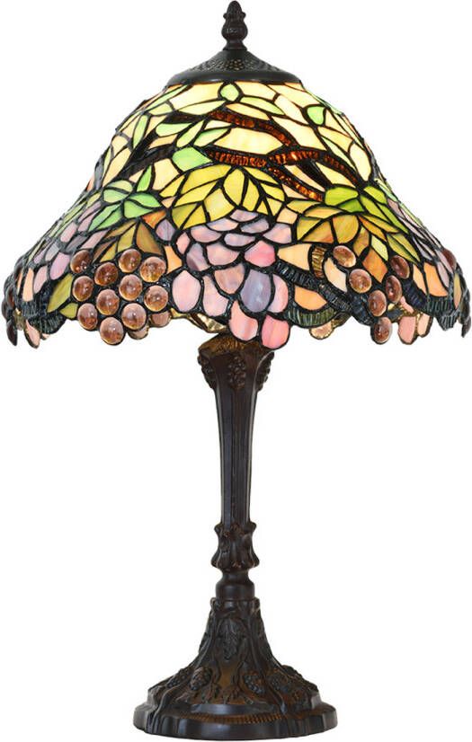 HAES deco Tiffany Tafellamp Groen Blauw Ø 30x48 cm Fitting E27 Lamp max 1x60W