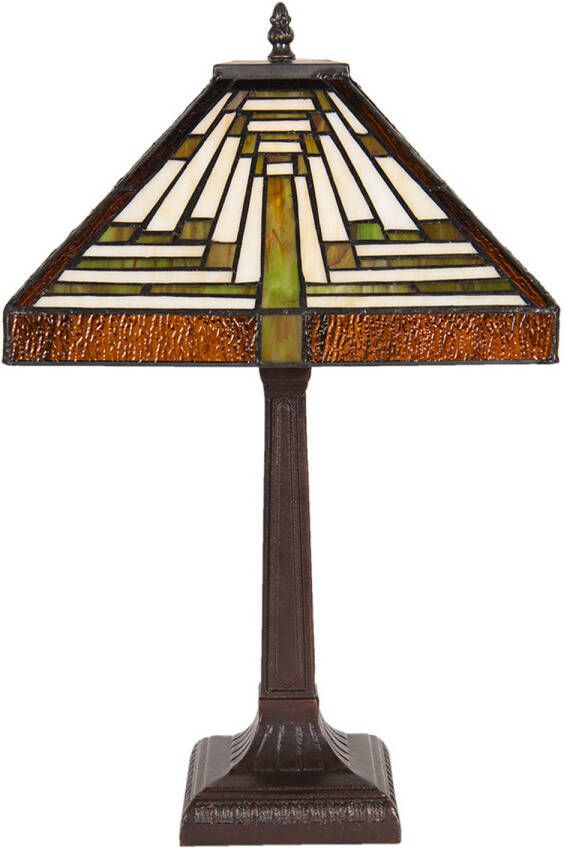 HAES deco Tiffany Tafellamp Meerkleurig 31x31x43 cm Fitting E27 Lamp max 2x60W