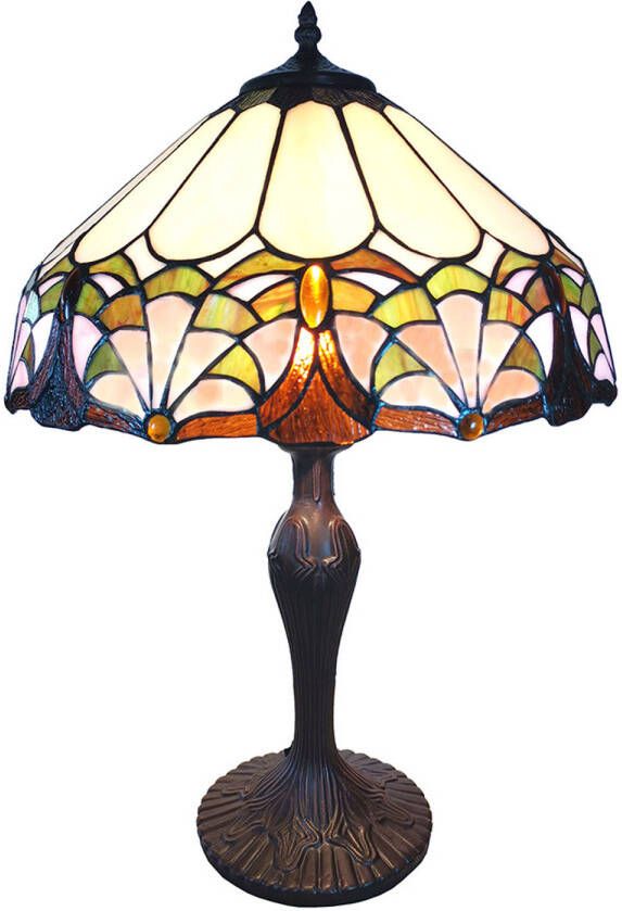 HAES deco Tiffany Tafellamp Meerkleurig Ø 41x59 cm Fitting E27 Lamp max 1x60W