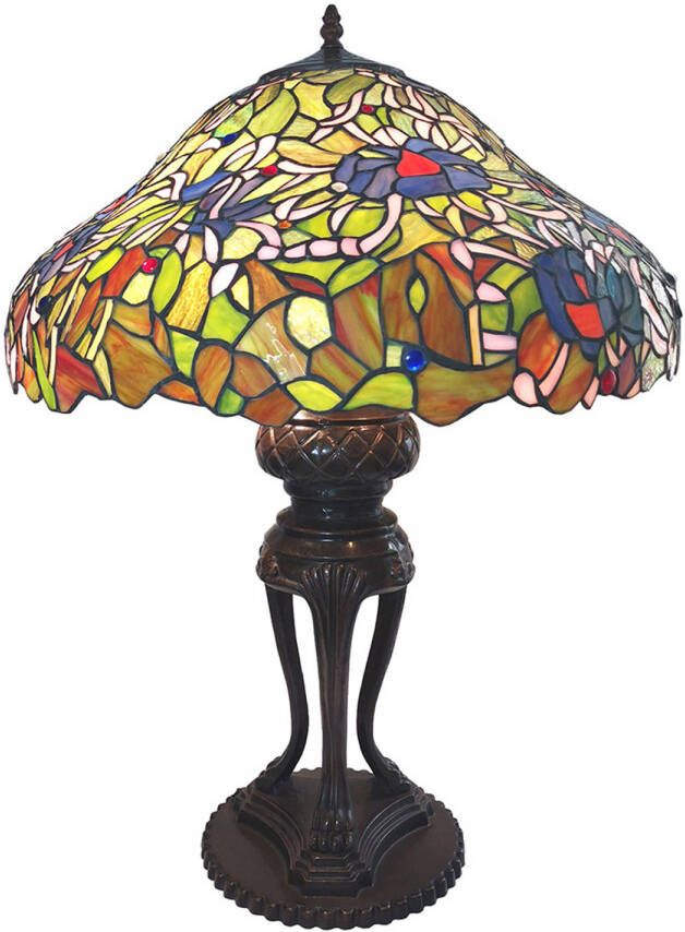 HAES deco Tiffany Tafellamp Meerkleurig Ø 57x83 cm Fitting E27 Lamp max 3x40W
