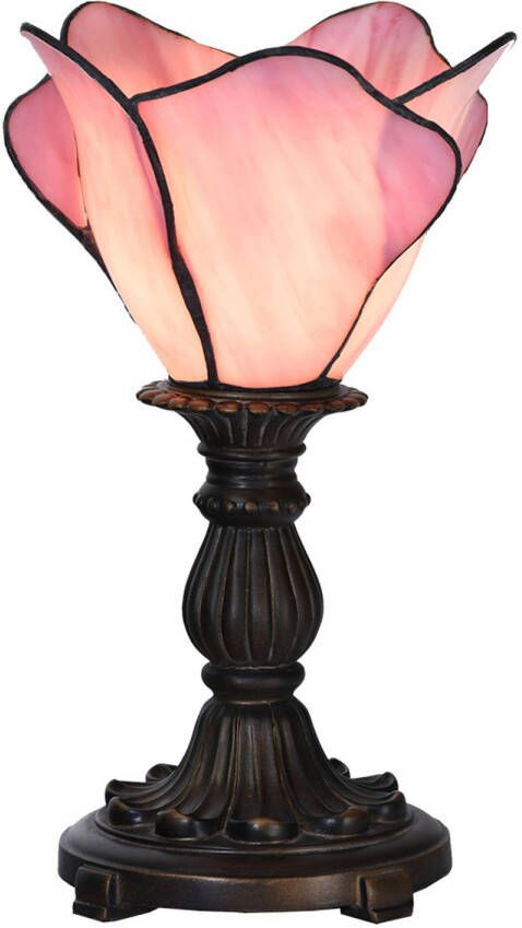 HAES deco Tiffany Tafellamp Roze Ø 20x30 cm Fitting E14 Lamp max 1x25W