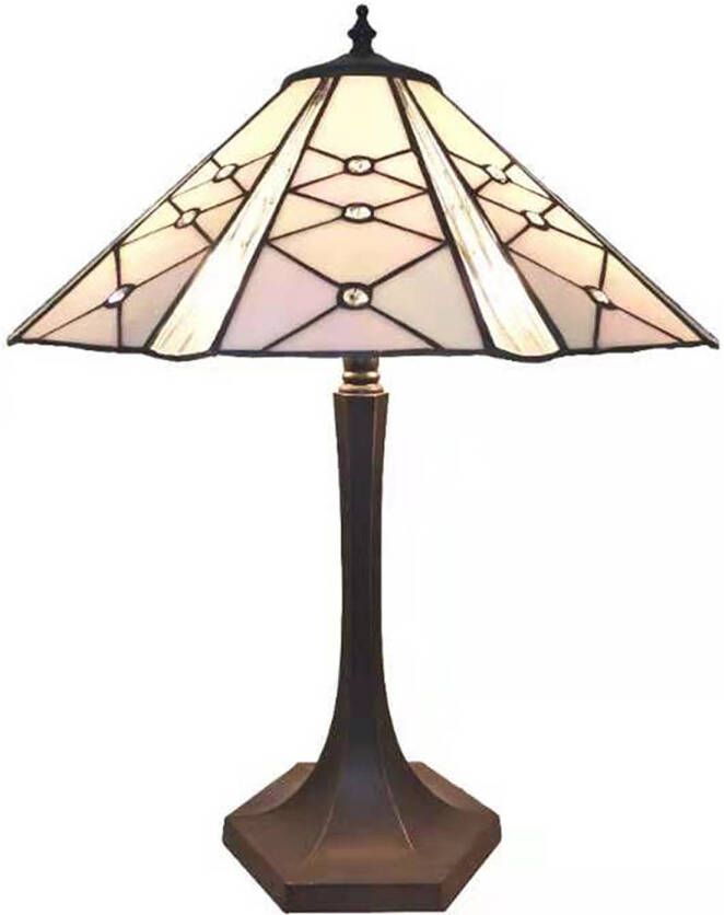 HAES deco Tiffany Tafellamp Roze Ø 42x54 cm Fitting E27 Lamp max 2x60W