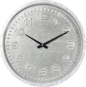 HAES deco Wandklok 39 cm Grijs Moderne Wijzerplaat met Cijfers Ronde Metalen Klok Muurklok