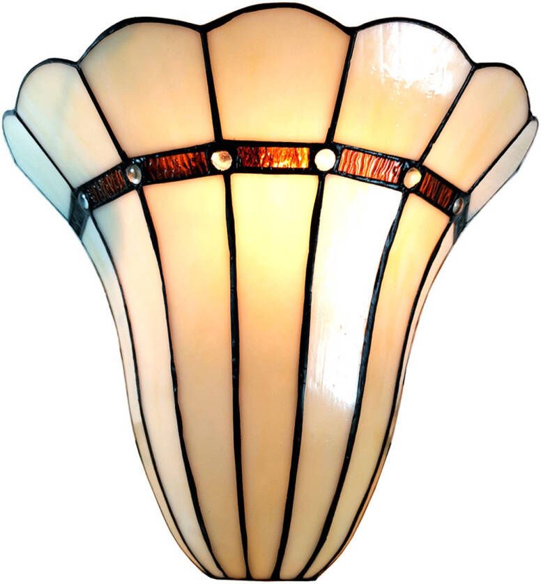 HAES deco Wandlamp Tiffany Beige 28x18x33 cm E27 max 1x60W