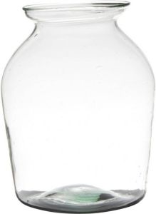 Hakbijl Glass Bloemenvaas van gerecycled glas met hoogte 26 cm en diameter 18 cm Glazen transparante vazen