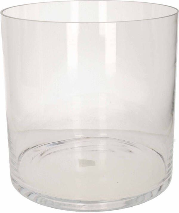 Hakbijl Glass Glazen bloemen cylinder vaas vazen 30 x 30 cm transparant Vazen