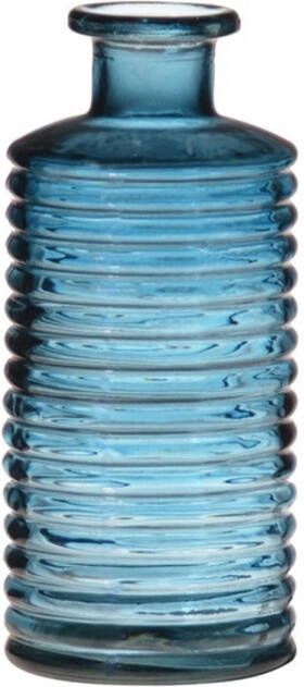 Hakbijl Glass Glazen stijlvolle bloemenvaas vazen transparant blauw met diameter 14.5 cm en hoogte 31 cm Bloemen kunstbloemen boeketten Vazen