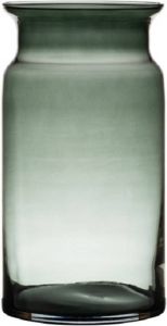 Hakbijl Glass Grijze transparante stijlvolle melkbus vaas vazen van glas 29 cm Bloemen boeketten vaas voor binnen gebruik Vazen