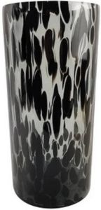 Hakbijl Glass Modieuze bloemen cylinder vaas vazen van glas 30 x 14 cm zwart fantasy Bloemen takken boeketten Vazen