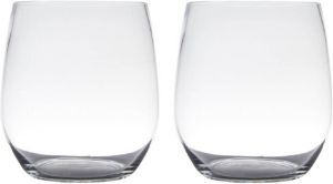 Hakbijl Glass Set van 2x stuks transparante home-basics vaas vazen van glas 19 x 15 cm Bloemen takken boeketten vaas voor binnen gebruik Vazen