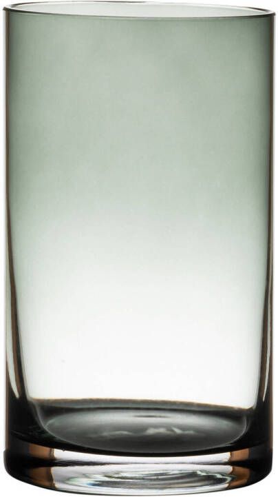 Hakbijl Glass Transparant grijze home-basics Cylinder vaas vazen van glas 20 x 12 cm Bloemen boeketten binnen gebruik Vazen