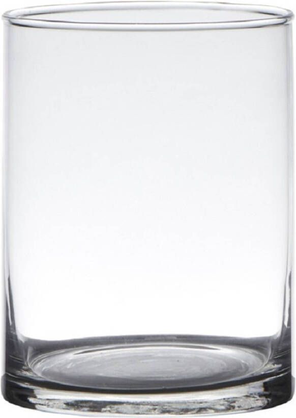 Hakbijl Glass Transparante home-basics cylinder vorm vaas vazen van glas 15 x 12 cm Vazen