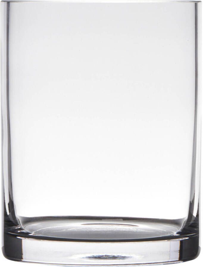 Hakbijl Glass Transparante home-basics cylinder vorm vaas vazen van glas 15 x 12 cm Vazen