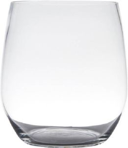 Hakbijl Glass Transparante home-basics vaas vazen van glas 15 x 12 cm Bloemen takken boeketten vaas voor binnen gebruik Vazen