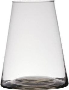Hakbijl Glass Transparante home-basics vaas vazen van glas 20 x 16 cm Bloemen takken boeketten vaas voor binnen gebruik Vazen