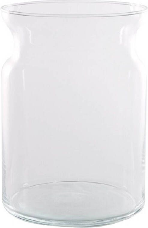 Hakbijl Glass Transparante home-basics vaas vazen van glas 25 x 18 cm Bloemen takken boeketten vaas voor binnen gebruik Vazen