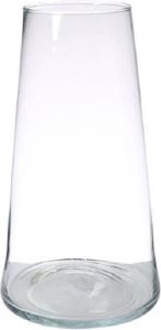 Hakbijl Glass Transparante home-basics vaas vazen van glas 35 x 18 cm Bloemen takken boeketten vaas voor binnen gebruik Vazen