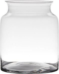 Hakbijl Glass Transparante luxe stijlvolle vaas vazen van glas 27 x 22 cm Bloemen boeketten vaas voor binnen gebruik Vazen