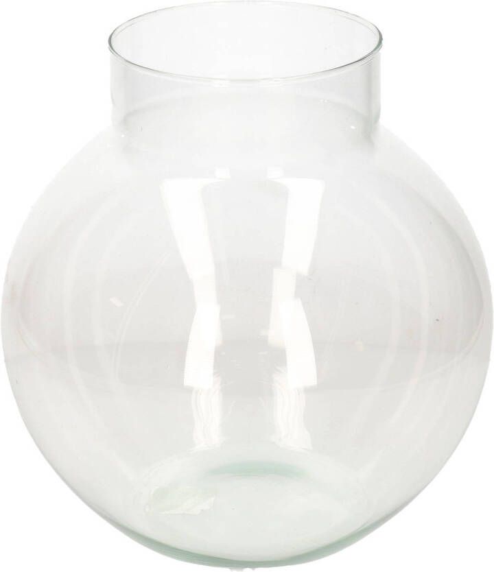 Hakbijl Glass Transparante ronde vaas vazen van glas 23 x 23 cm Bloemen boeketten vaas voor binnen gebruik Vazen