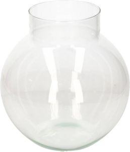 Hakbijl Glass Transparante ronde vaas vazen van glas 23 x 23 cm Bloemen boeketten vaas voor binnen gebruik Vazen