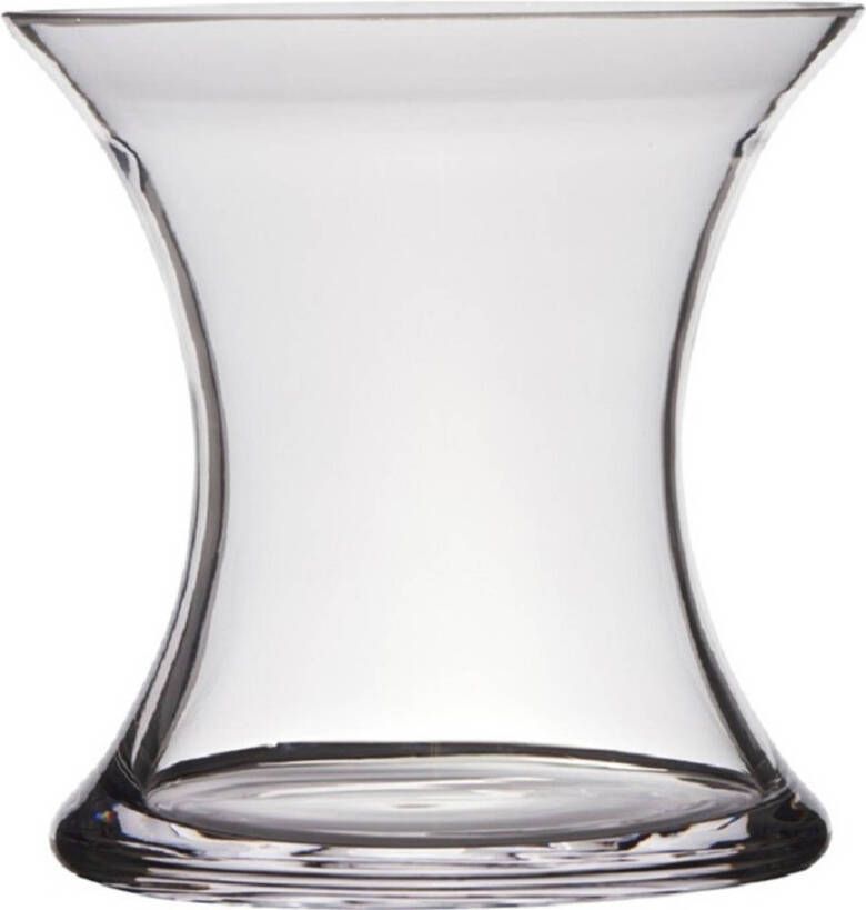 Hakbijl Glass Transparante stijlvolle x-vormige vaas vazen van glas 19 x 19 cm Vazen