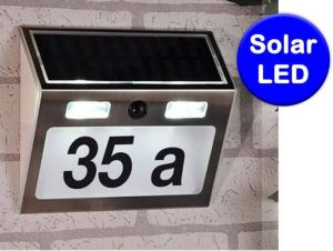 Haushalt 60253 Huisnummer verlichting solar bewegingsmelder