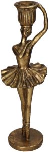 HD Collection Kandelaar ballerina polyresin goud 9x9x28.5 cm