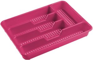 Hega Hogar Bestekbak bestekhouders 5-vaks fuchsia roze 34 x 25 x 4 cm Bestekbakken