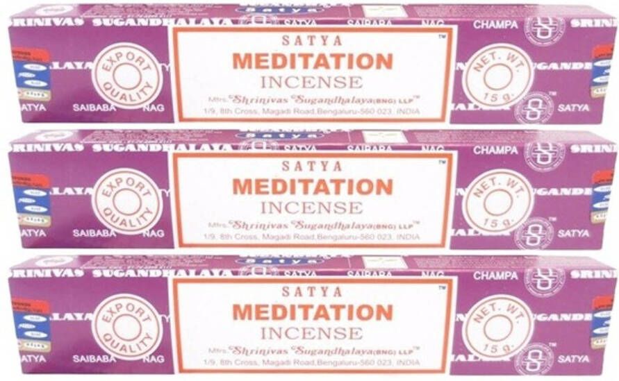 HEM 3x Nag Champa wierook Meditation 15 gram Wierookstokjes