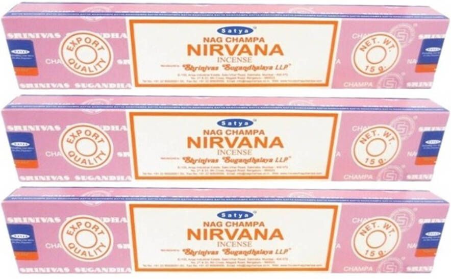 Merkloos 36 Nag Champa wierookstokjes Nirvana 15 gram Wierookstokjes