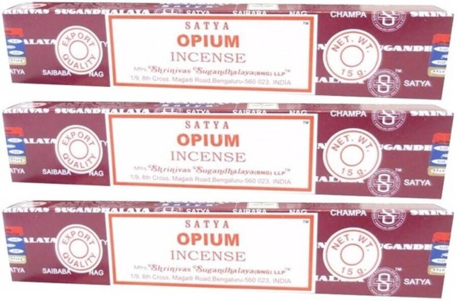 HEM 3x Nag Champa wierook Opium 15 gram Wierookstokjes