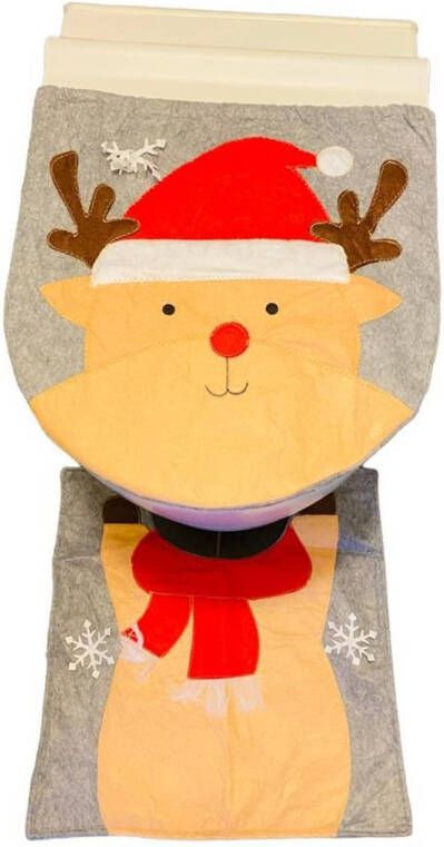 HEM Rudolf wc bril hoes met wc mat toiletbril cover (45x39 cm) + toiletmat