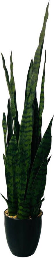 HEM Sanseviera Vrouwentong Kunstplant Levensechte Kunstplant voor binnen in pot groen 92 cm