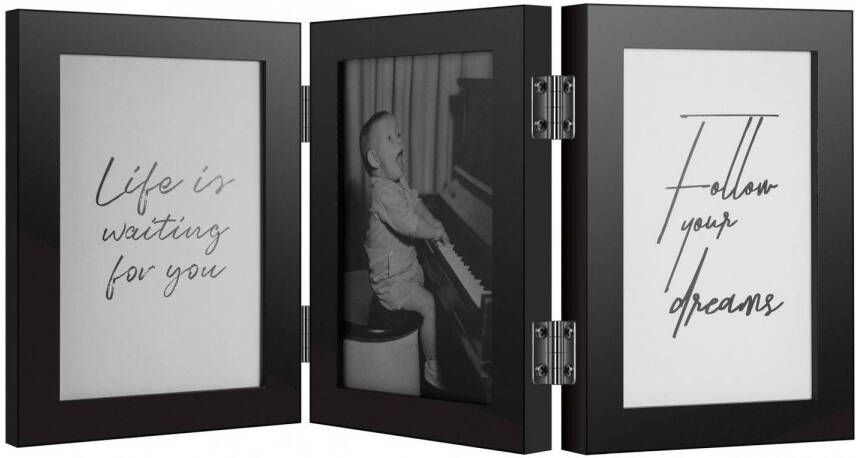 Henzo Fotolijst Piano Triple Swing Portrait Fotomaat 10x15 cm Zwart
