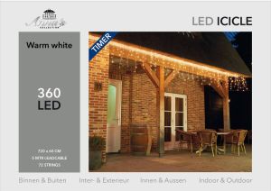 Anna's Collection IJspegelverlichting timer 360 LED warm wit Kerstverlichting lichtgordijn