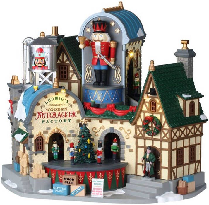 LEMAX Ludwig&apos;s wooden nutcracker factory with 4.5v adaptor