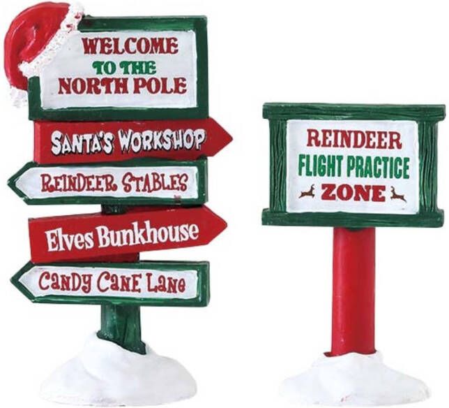 LEMAX North pole signs set of 2