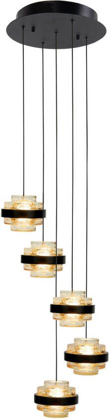 Highlight Hanglamp Dynasty 5 lichts Ø 34 cm champagne-zwart