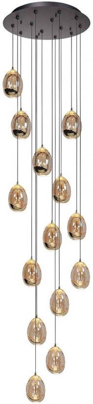 Highlight Hanglamp Golden Egg 14 lichts Vide Ø 50 cm amber-zwart