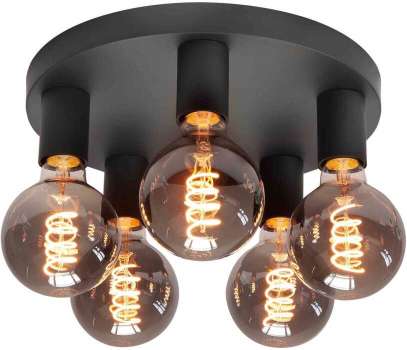 Highlight Plafondlamp Basic 5 lichts Ø 30 cm E27 zwart